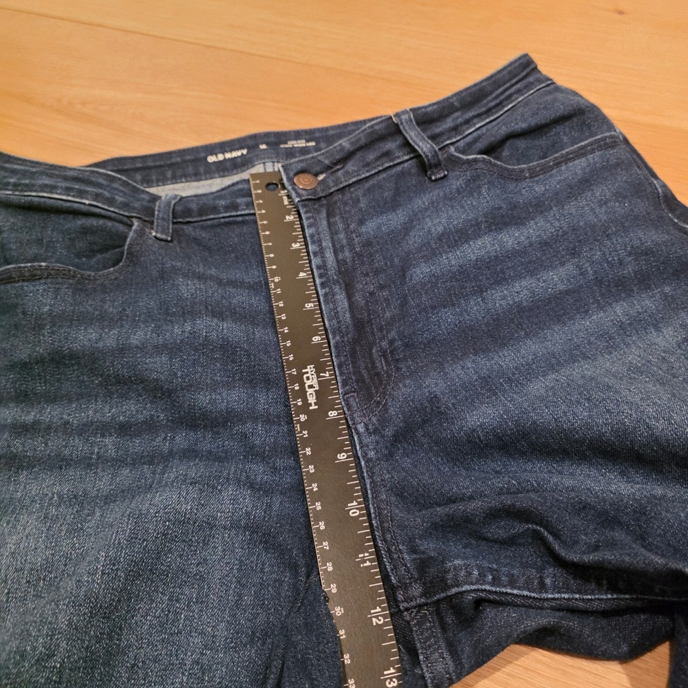 Old Navy Wow Wide Leg Jeans Womens 16 Tall Dark Wash High Rise Denim Tall Girl - Picture 5 of 9